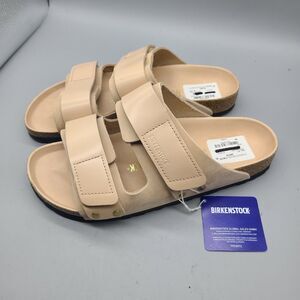 Birkenstock Uji Slide Sandal Sz 10/ 41 Cream Leather Suede Adjusted Comfort New